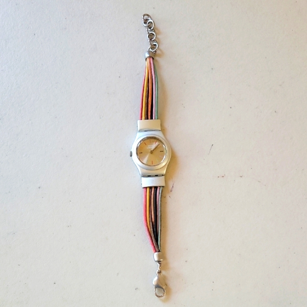 Vintage SWATCH Swiss Irony Filamento AG 2003 Multi-colored Band